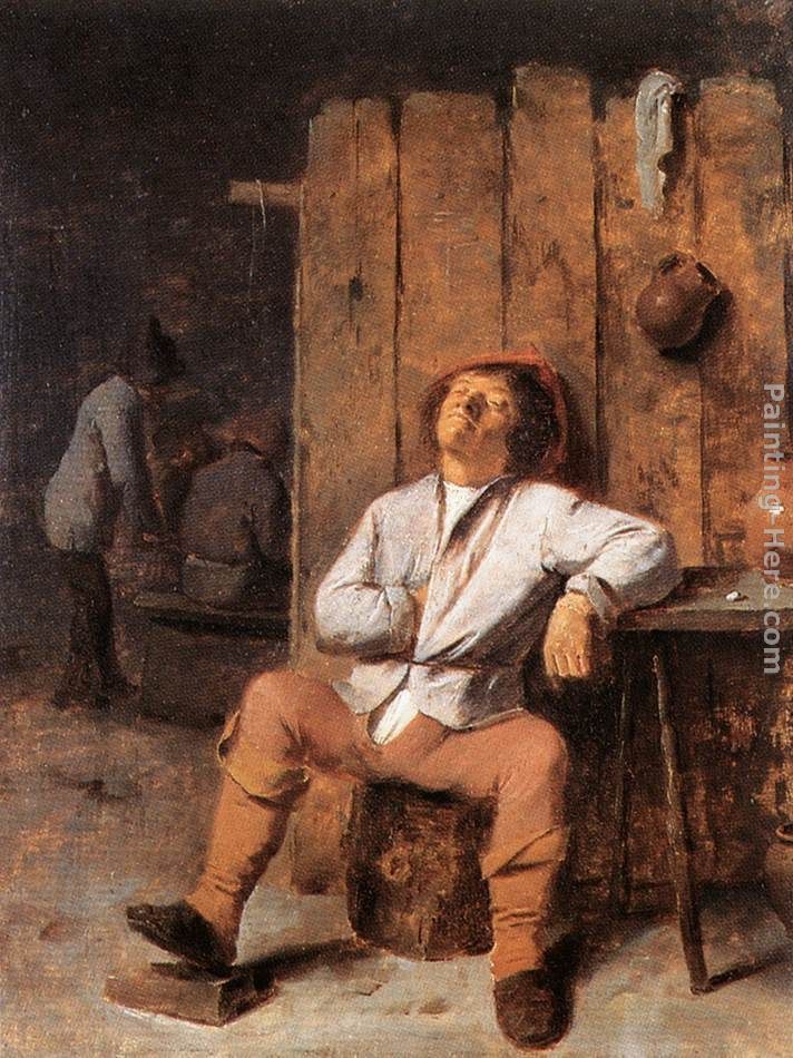 Adriaen Brouwer A Boor Asleep